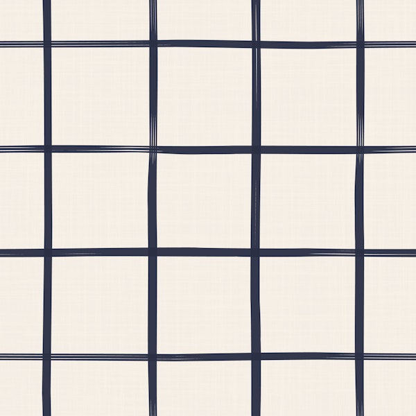 Modern Navy Blue Large Windowpane Check