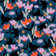 Moody Botanical Birds on Teal