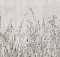 lying in the grass warm grey tapeta