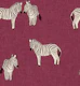 Safari Zebras - Burgundy Textured Linen Look