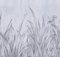 lying in the grass cold grey tapeta