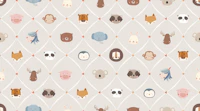 Nursery Animal Faces Seamless gray wallpaper