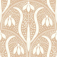 arts and crafts snowdrops - beige tapet