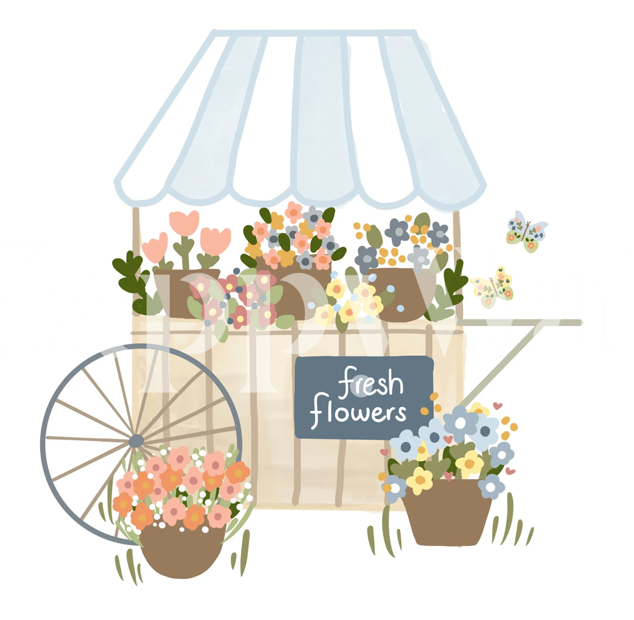Tapeta Flower cart v místnosti