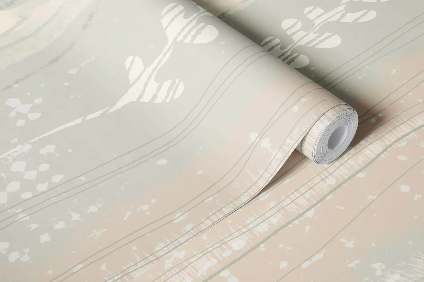 Nordic Forest Stripes Beige Cream Blush wallpaper roll