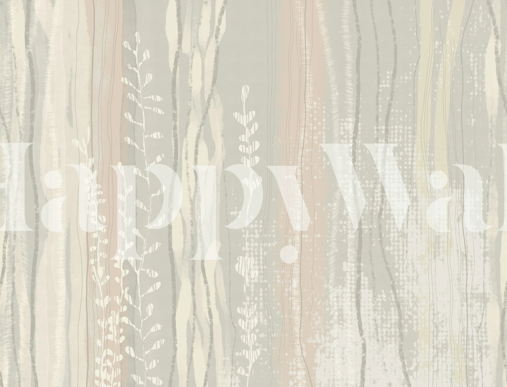 Nordic Forest Stripes Beige Cream Blush wallpaper in a room