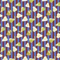 Playful Pear Fruit Stripes blue wallpaper