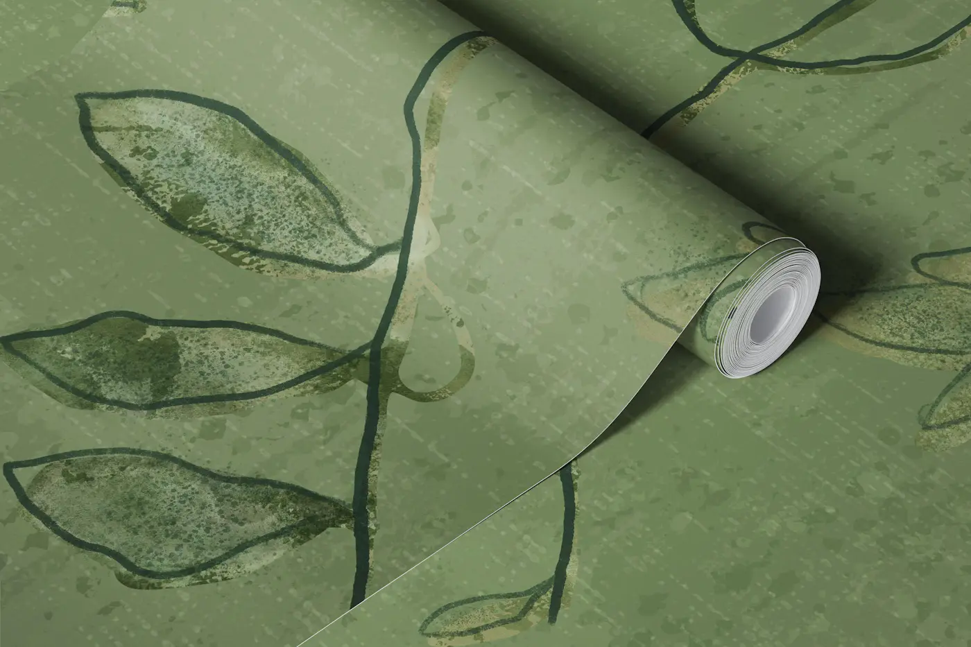 Hanging Garden in Moss Green wallpaper roll