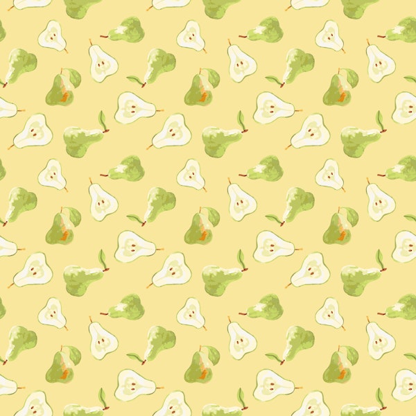 Playful Pear Fruit Stripes yellow