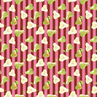 Playful Pear Fruit Stripes pink wallpaper