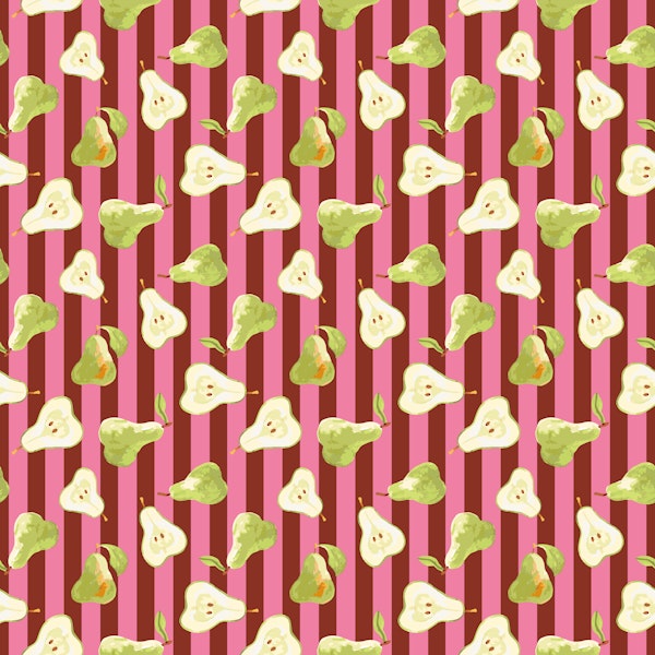 Playful Pear Fruit Stripes pink