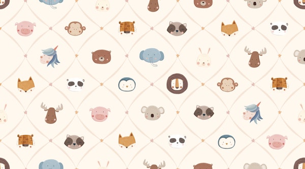 Cute Animal Faces Nursery cream