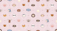 Cute Animal Faces Nursery pink wallpaper