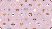 Nursery Animal Faces Seamless purple wallpaper