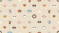 Cute Animal Faces Nursery beige wallpaper