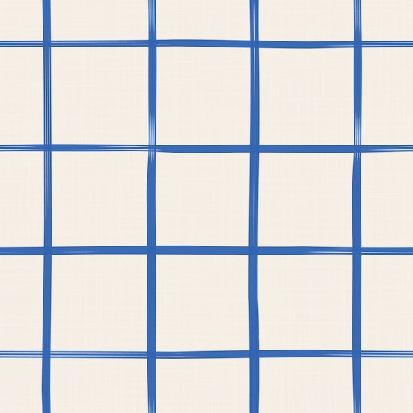 Coastal Cobalt Blue Large Window Check