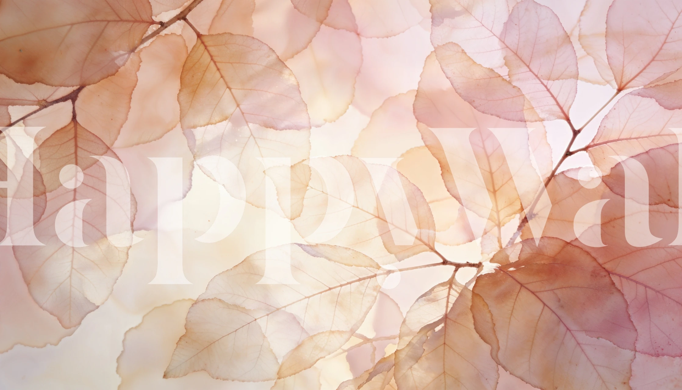Pastel Leaf Canopy Glow wallpaper in a room