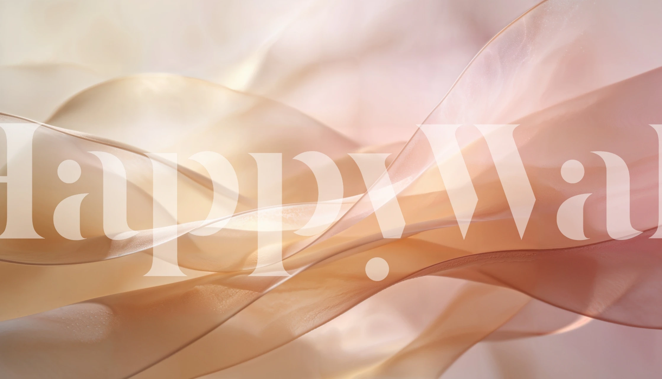 Peach satin flow wallpaper in a stylish room