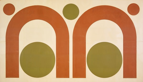 Olive Circles Retro Shapes