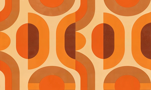 Retro Orange Geometric Arches