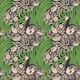 Botanical Goose Family Scene