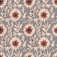 Boho Folk Floral on Taupe wallpaper