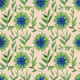 Scandinavian Folk Floral Blue Green