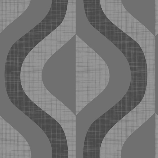 retro sixties ogee - dark grey