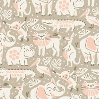 Snuggle safari - pink wallpaper