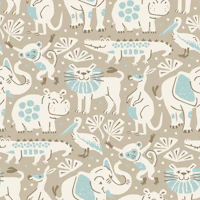 Snuggle safari - light blue wallpaper