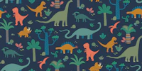 Prehistoric Dinosaur Jungle - Navy Med tapeta