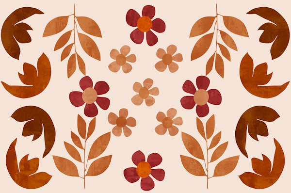 Mid Century Floral Garden
