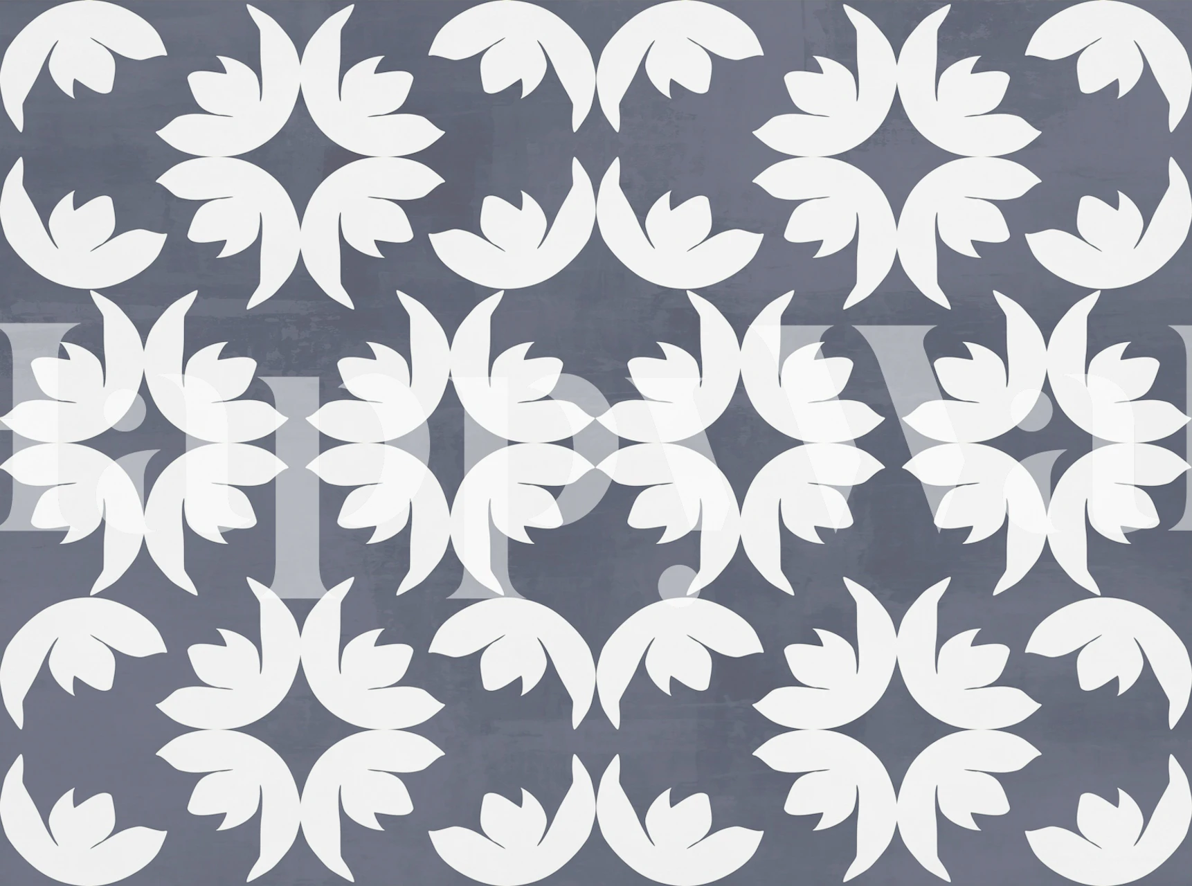 Indigo White Floral Tile tapety