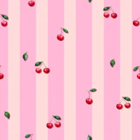 Soft Cherries on Pink Stripes tapeta