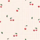 Soft Cherries on Beige Checks
