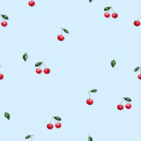 Soft Cherries on Light Blue tapeta