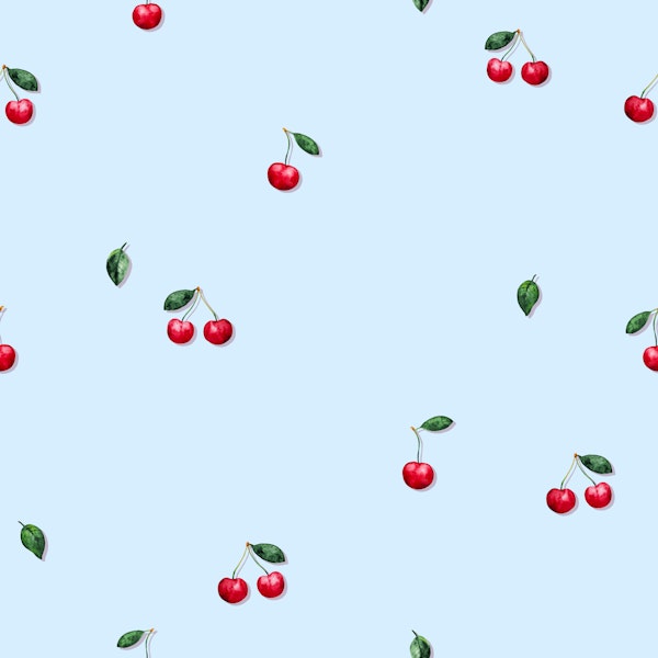 Soft Cherries on Light Blue