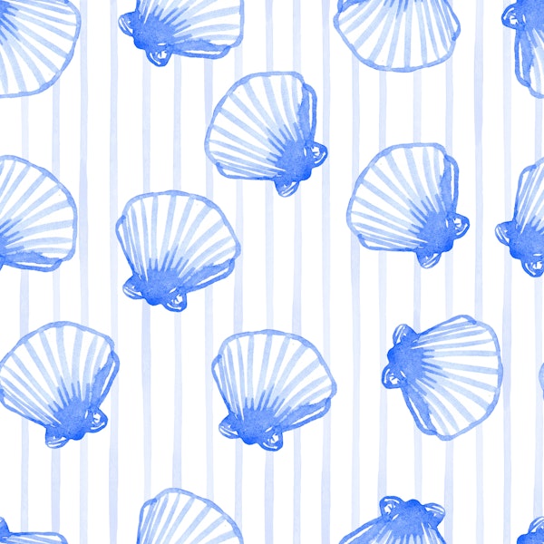 Blue Seashell Stripes