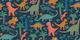 Prehistoric Dino Jungle - navy coral - Large
