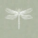 Vintage Dragonfly & Foliage - Sage Green
