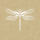 Vintage Dragonfly & Foliage - Honey Yellow