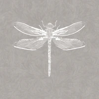 Vintage Dragonfly & Foliage - Taupe wallpaper