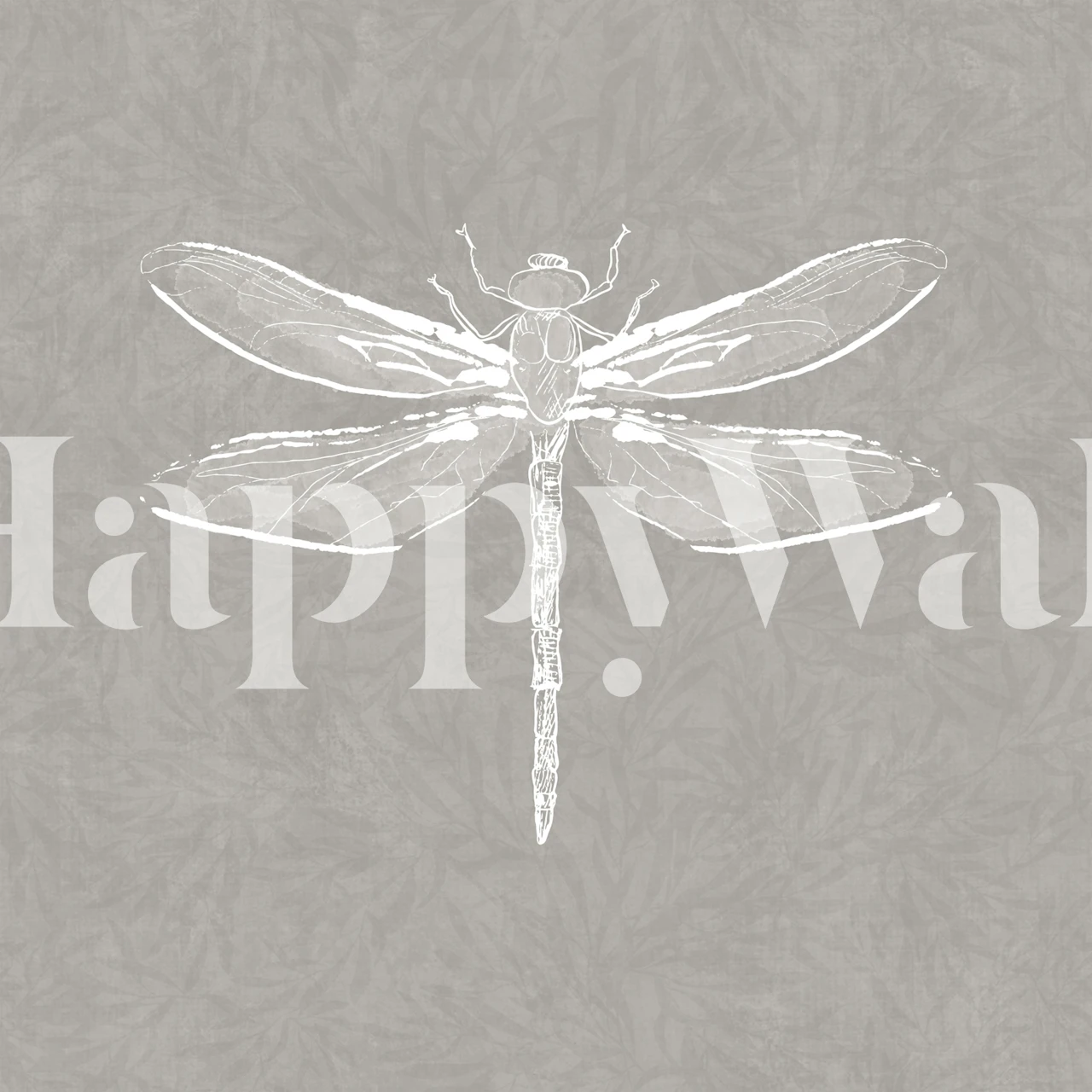 Vintage Dragonfly wallpaper design in taupe