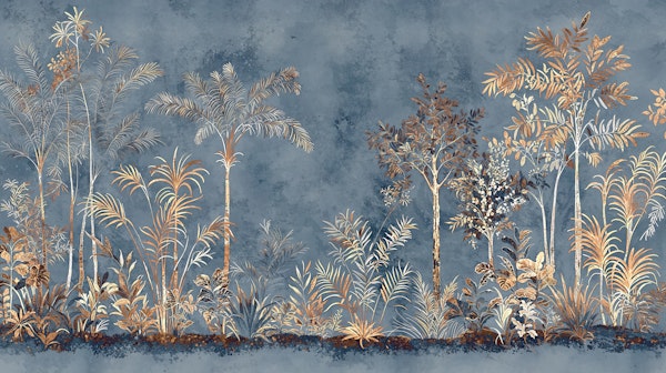 Midnight Blue Tropical Grove