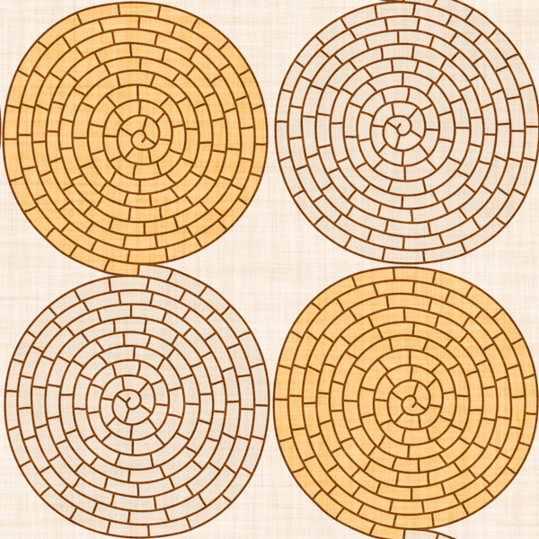 Desert woven circles Sand Yellow
