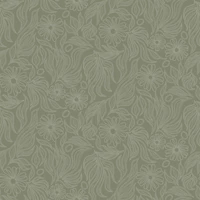 Retro Stitched Floral Sage Bloom tapet