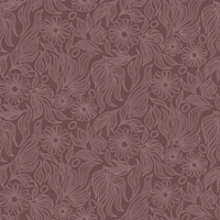 Retro Rosewood Flower Stitched Botanical tapet