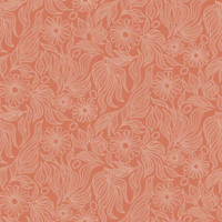 Boho Stitched Floral Botanical Terracotta tapet