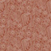 Retro Auburn Flower Stitched Botanical tapet