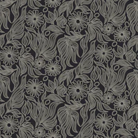 Retro Midnight Flower Stitched Botanical tapet
